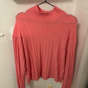 J. Crew Coral Ribbed Turtleneck Sweater Size Large